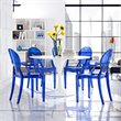 Modway Casper Sturdy Acrylic Plastic Dining Armchairs in Blue (Set of 4)