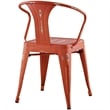Modway Promenade Modern Aluminum Bistro Dining Chair in Red