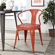 Modway Promenade Modern Aluminum Bistro Dining Chair in Red