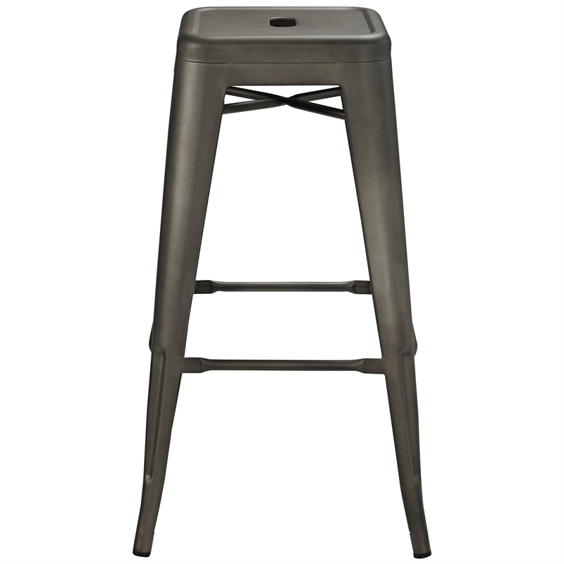 Modway Promenade Modern Aluminum Bistro Bar Stool in Brown