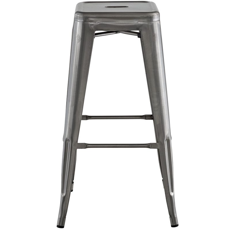 Modway Promenade Modern Aluminum Bistro Bar Stool in Brown