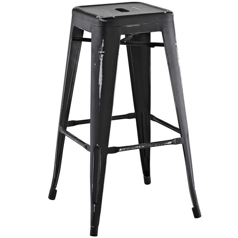 Modway Promenade Modern Aluminum Bistro Bar Stool in Brown