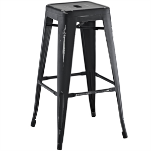 Modway Promenade Modern Aluminum Bistro Bar Stool in Brown