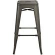 Modway Promenade Modern Aluminum Bistro Bar Stool in Brown