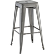 Modway Promenade Modern Aluminum Bistro Bar Stool in Brown