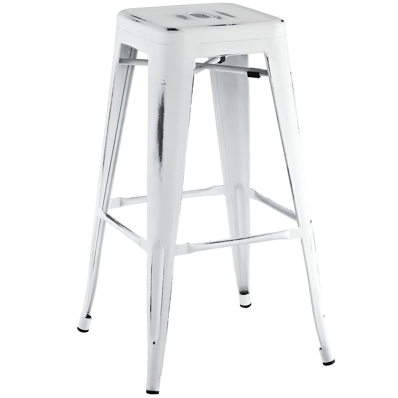 Modway Promenade Modern Aluminum Bistro Bar Stool in Brown