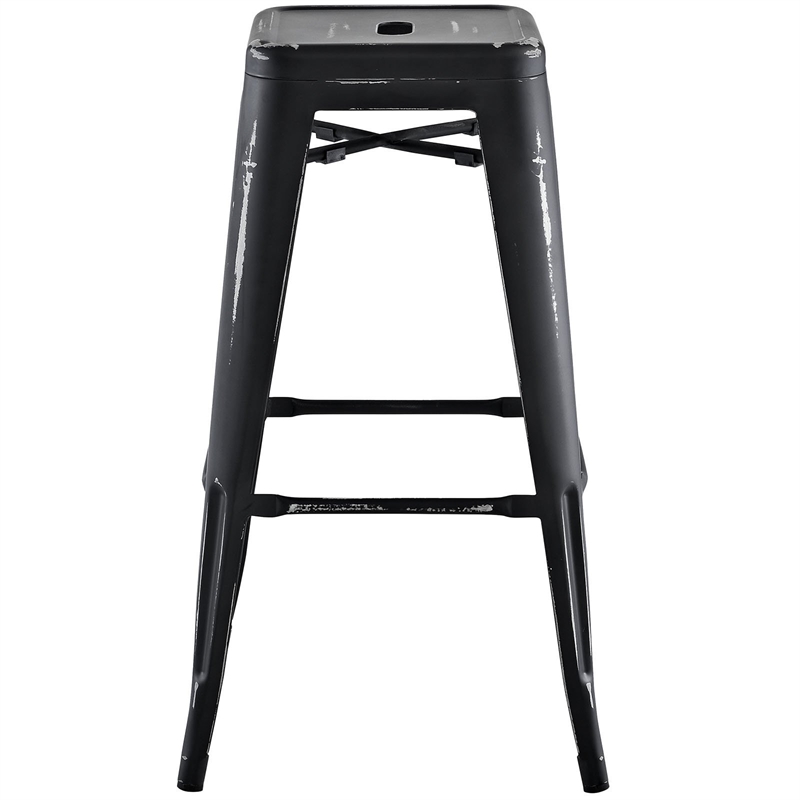 Modway Promenade Modern Aluminum Bistro Bar Stool in Brown