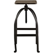 Modway Pointe Wood Top Metal Adjustable Height Kitchen Bar Stool In Brown