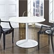 Modway Revolve Round Aluminum and MDF Wood Dining Table in White