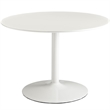 Modway Revolve Round Aluminum and MDF Wood Dining Table in White