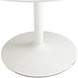 Modway Revolve Round Aluminum and MDF Wood Dining Table in White