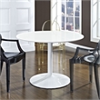 Modway Revolve Round Aluminum and MDF Wood Dining Table in White