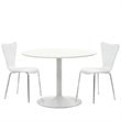 Modway Revolve 3-Piece Modern Style Wood Dining Set in White/Chrome