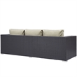 Modway Convene Aluminum and Rattan Outdoor Patio Sofa in Espresso/Beige