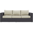 Modway Convene Aluminum and Rattan Outdoor Patio Sofa in Espresso/Beige
