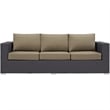 Modway Convene Aluminum and Rattan Outdoor Patio Sofa in Espresso/Mocha