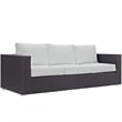 Modway Convene Aluminum and Rattan Outdoor Patio Sofa in Espresso/White