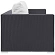 Modway Convene Aluminum and Rattan Outdoor Patio Sofa in Espresso/White
