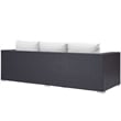 Modway Convene Aluminum and Rattan Outdoor Patio Sofa in Espresso/White