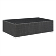Modway Sojourn Aluminum and Rattan Patio Coffee Table in Chocolate