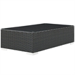 Modway Sojourn Aluminum and Rattan Patio Coffee Table in Chocolate