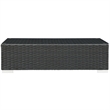 Modway Sojourn Aluminum and Rattan Patio Coffee Table in Chocolate