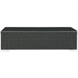Modway Sojourn Aluminum and Rattan Patio Coffee Table in Chocolate