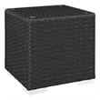 Modway Sojourn Aluminum and Rattan Patio Side Table in Chocolate