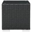 Modway Sojourn Aluminum and Rattan Patio Side Table in Chocolate