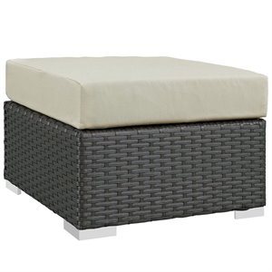 modway sojourn patio square ottoman in canvas antique beige
