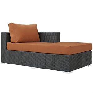 Modway Sojourn Right Arm Patio Chaise Lounge in Canvas Tuscan