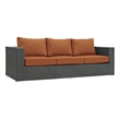Modway Sojourn Aluminum and Rattan Patio Sofa in Canvas/Tuscan
