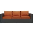 Modway Sojourn Aluminum and Rattan Patio Sofa in Canvas/Tuscan