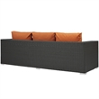 Modway Sojourn Aluminum and Rattan Patio Sofa in Canvas/Tuscan