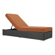 Modway Sojourn Aluminum and Rattan Patio Chaise Lounge in Canvas/Tuscan