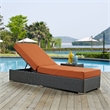 Modway Sojourn Aluminum and Rattan Patio Chaise Lounge in Canvas/Tuscan