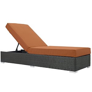 modway sojourn adjustable patio chaise lounge in canvas tuscan
