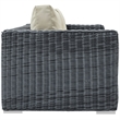 Modway Summon Aluminum and Rattan Patio Loveseat in Canvas/Beige