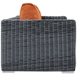 Modway Summon Aluminum and Rattan Patio Loveseat in Canvas/Tuscan