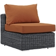 Modway Summon Patio Armless Chair in Canvas Tuscan