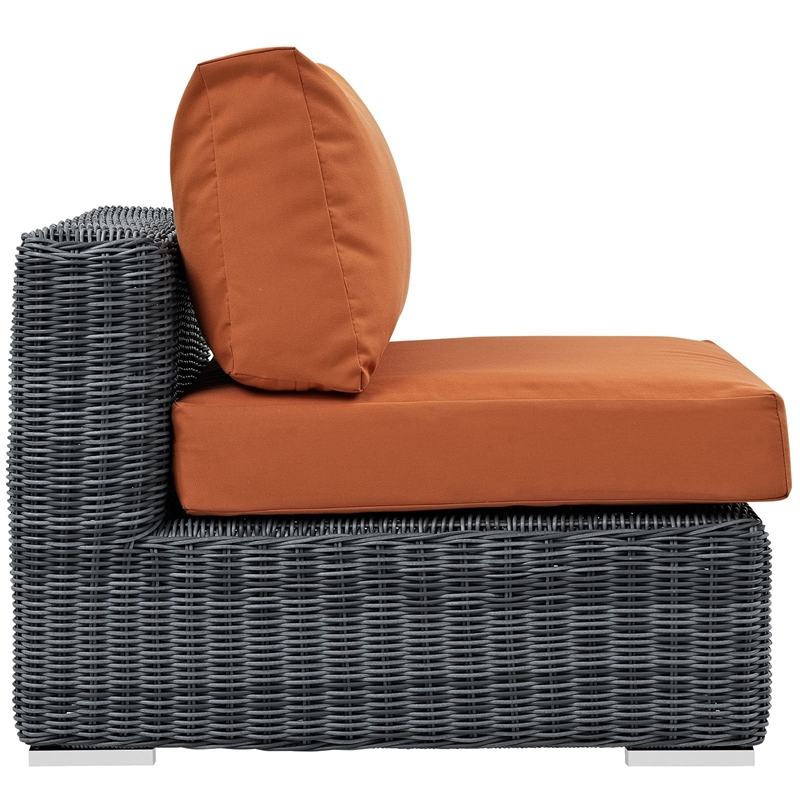 Modway Summon Patio Armless Chair in Canvas Tuscan