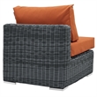 Modway Summon Patio Armless Chair in Canvas Tuscan
