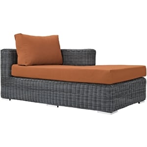 Modway Summon Right Arm Patio Chaise Lounge in Canvas Tuscan