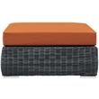 Modway Summon Patio Square Ottoman in Canvas Tuscan