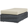 Modway Summon Patio Ottoman in Canvas Antique Beige