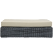 Modway Summon Patio Ottoman in Canvas Antique Beige