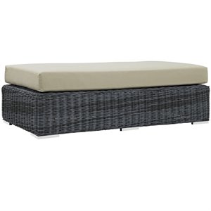 modway summon patio ottoman in canvas antique beige