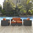 Modway Sojourn 5-Piece Aluminum Rattan Patio Sectional Set in Canvas/Tuscan