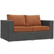 Modway Sojourn 5-Piece Aluminum Rattan Patio Sectional Set in Canvas/Tuscan