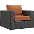 Modway Sojourn 5-Piece Aluminum Rattan Patio Sectional Set in Canvas/Tuscan